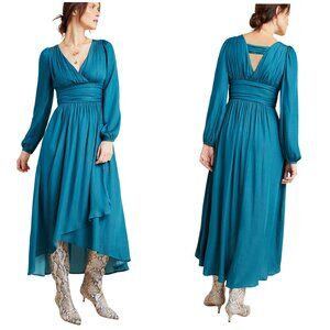 Anthropologie Gwendolyn Turquoise Maxi Dress